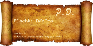 Plachki Dóra névjegykártya
